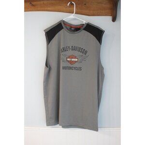 Harley-Davidson Sleeveless Gray Performance Shirt XL 100% Polyester Mens Tank To